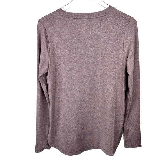 Athleta Uptempo Long Sleeve Stretch Top Size Medium Sugarplum Mauve Heather - Picture 4 of 7